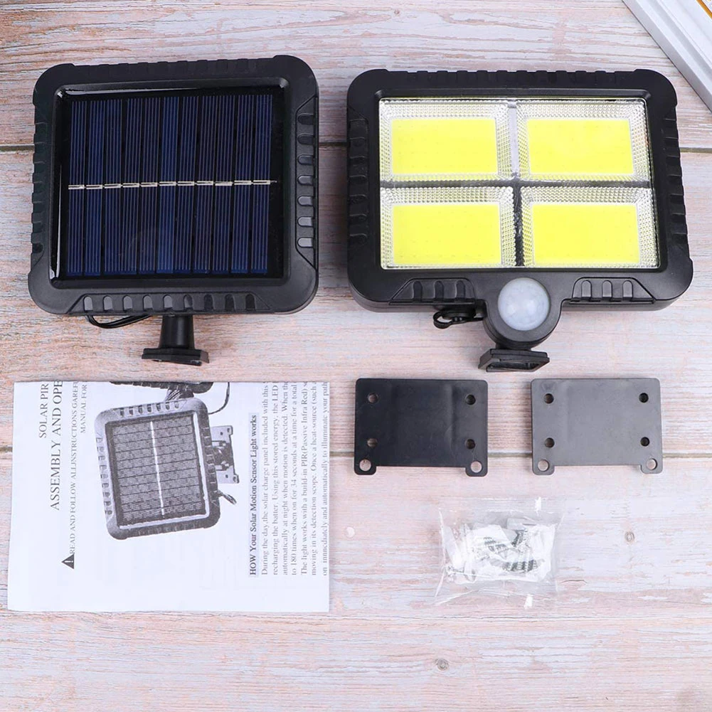 

128COB Solar Light Outdoor Motion Sensor Recharge LED Solar Wall Light Waterproof Emergency Led Light Street Garden Porch Lamp