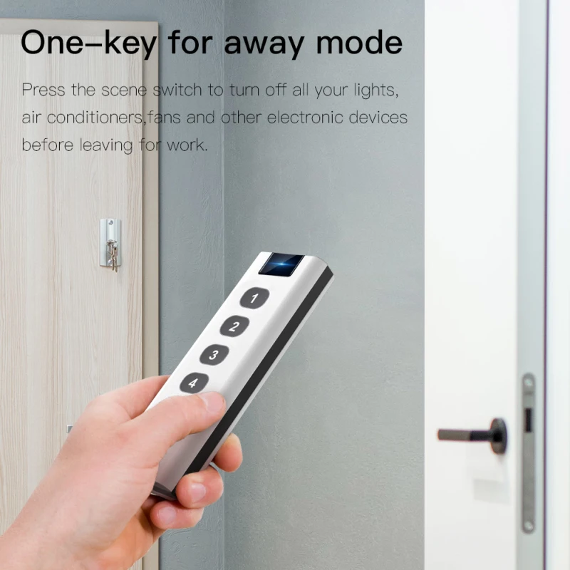 

Tuya ZigBee Wireless Smart Scene Switch 4 Gang Portable Remote Control For Smart Home Automation Tuya Zigbee Hub Required