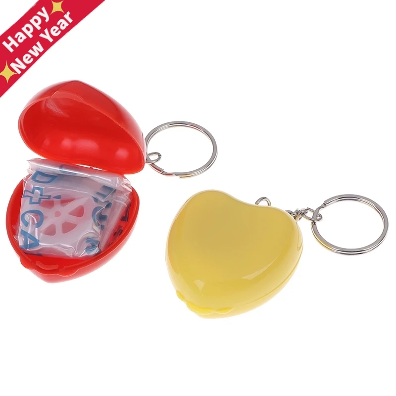 Защитная маска CPR для лица реаниматор с брелоком ключей в форме сердца набор