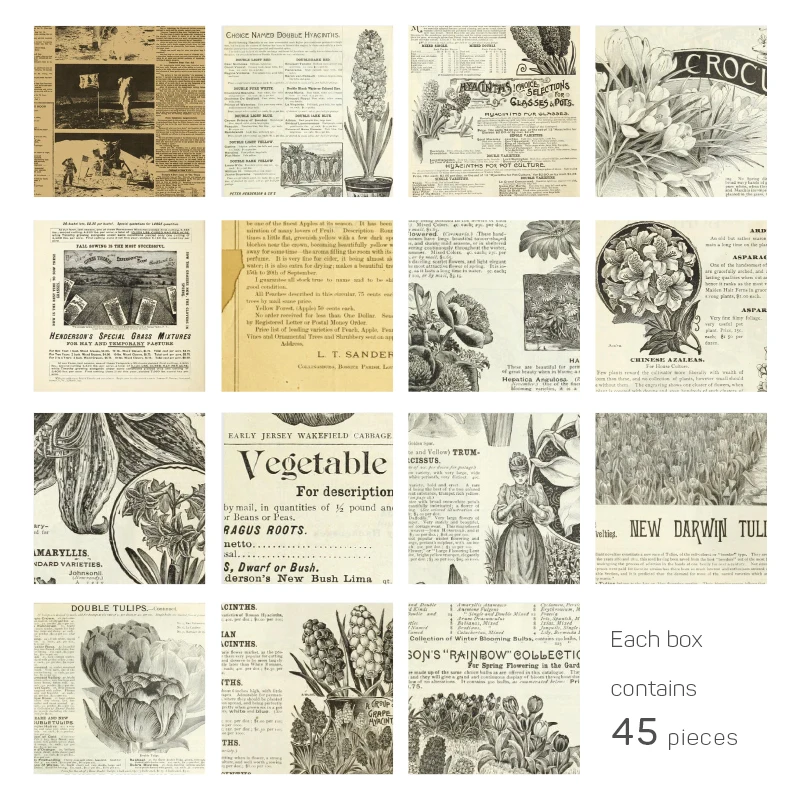 45 шт./коробка винтажные наклейки для журналов|Канцелярские наклейки| |