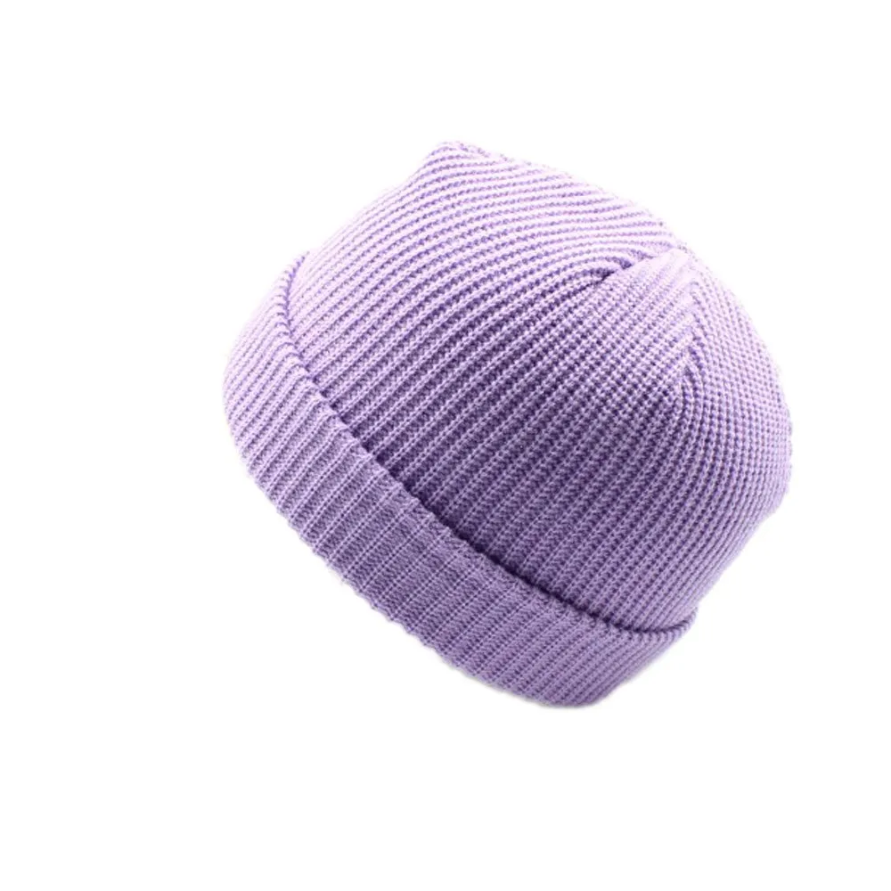 Модная мужская и женская короткая вязаная кепка с манжетами в стиле ретро