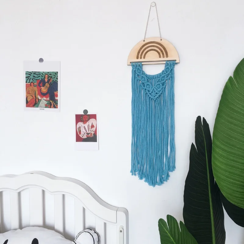 

INS Decoration Woven Rainbow Ornaments DIY Hairpin Charm Room Wall Decor