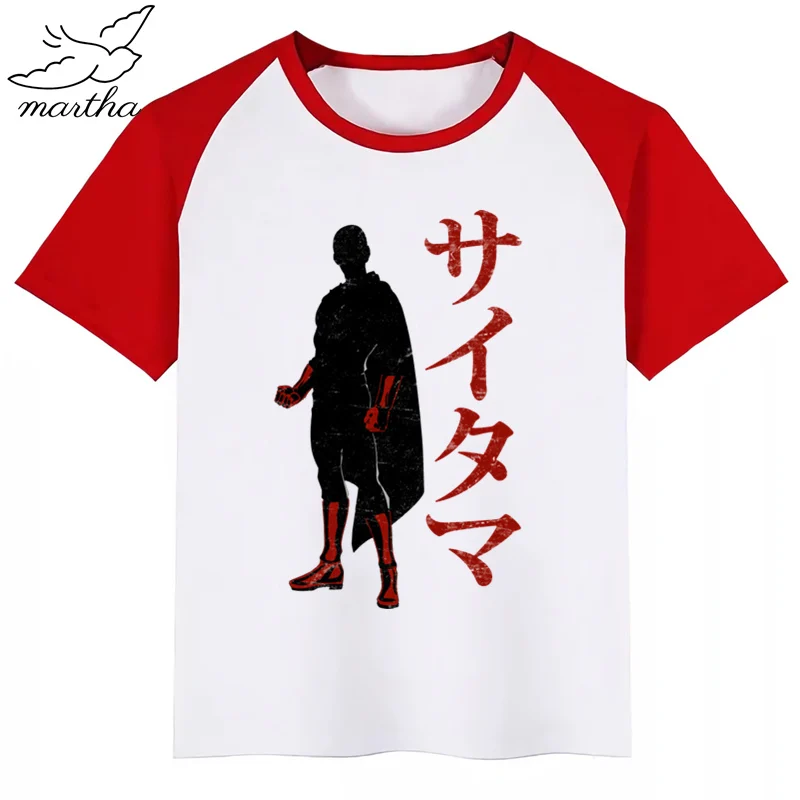 Футболка для маленьких девочек One Punch Man Saitama Летние повседневные футболки с