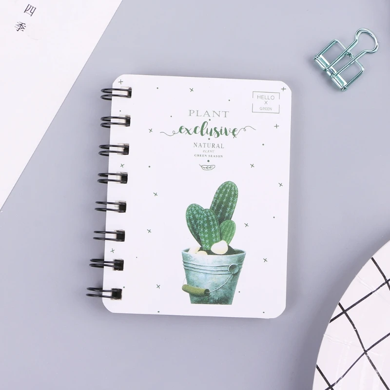 

Cute Cactus Daily Office Supplies Planner Spiral Notebook Diary Notepad Memo Pad P9YA