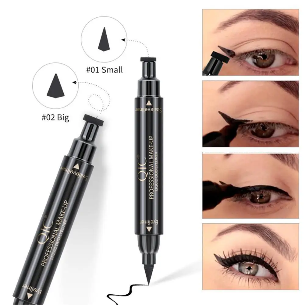 

2 In1 Eyeliner Stamp Liquid Eyeliner Pencil Makeup Stamp Quick Waterproof Pencil Pen Seal Eye liner Stamps Dry F1J6
