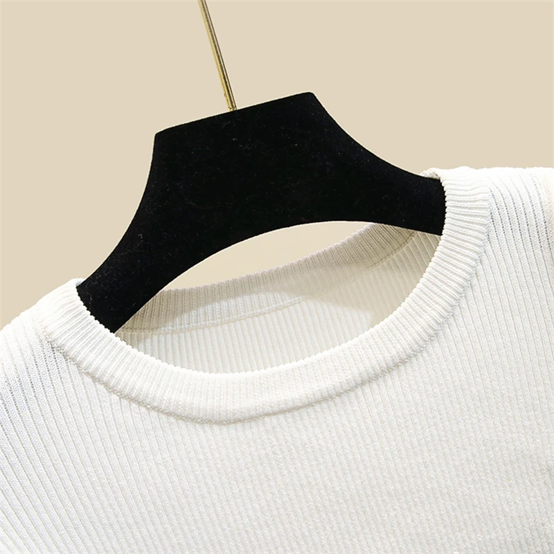 Тонкий пуловер женский осенний свитер с длинным рукавом 2019 белый женская черная