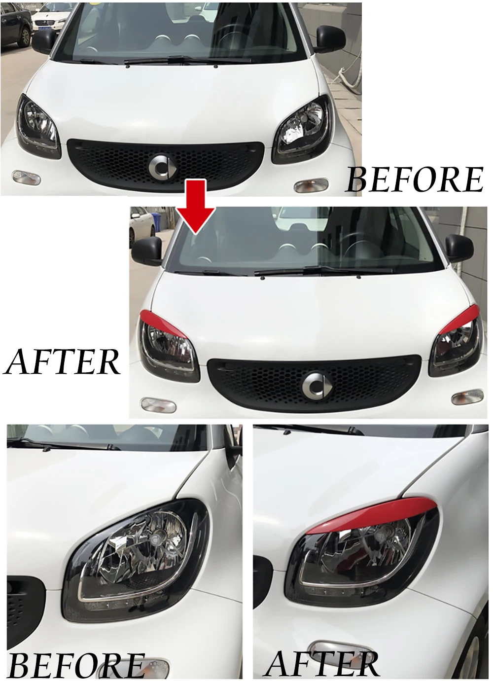 Налобный фонарь для бровей накладка наклейки на веки Расширение Замена Mercedes Smart