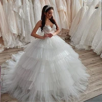 2022 luxury plus size wedding dress ball gown pleated charming sweetheart spaghetti strap crystal beaded bridal gowns