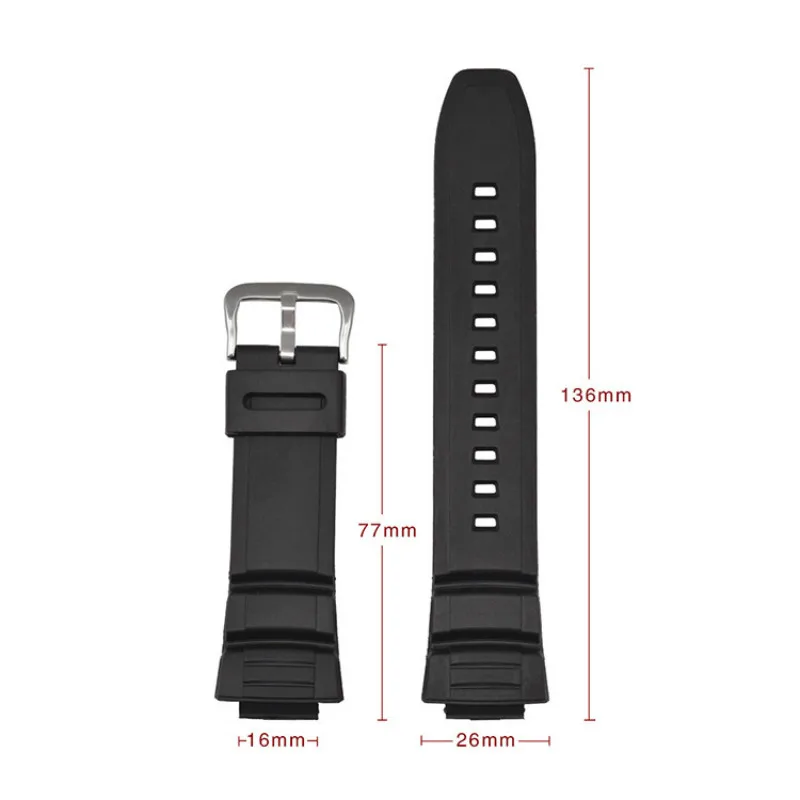 Силиконовый ремешок для часов Casio MCW 100H/110 H/W S220/HDD S100/WV 200/2100 из смолы 16 мм AE