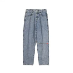 

Spring and summer jeans men's trendy brand loose straight casual daddy nine-point pants