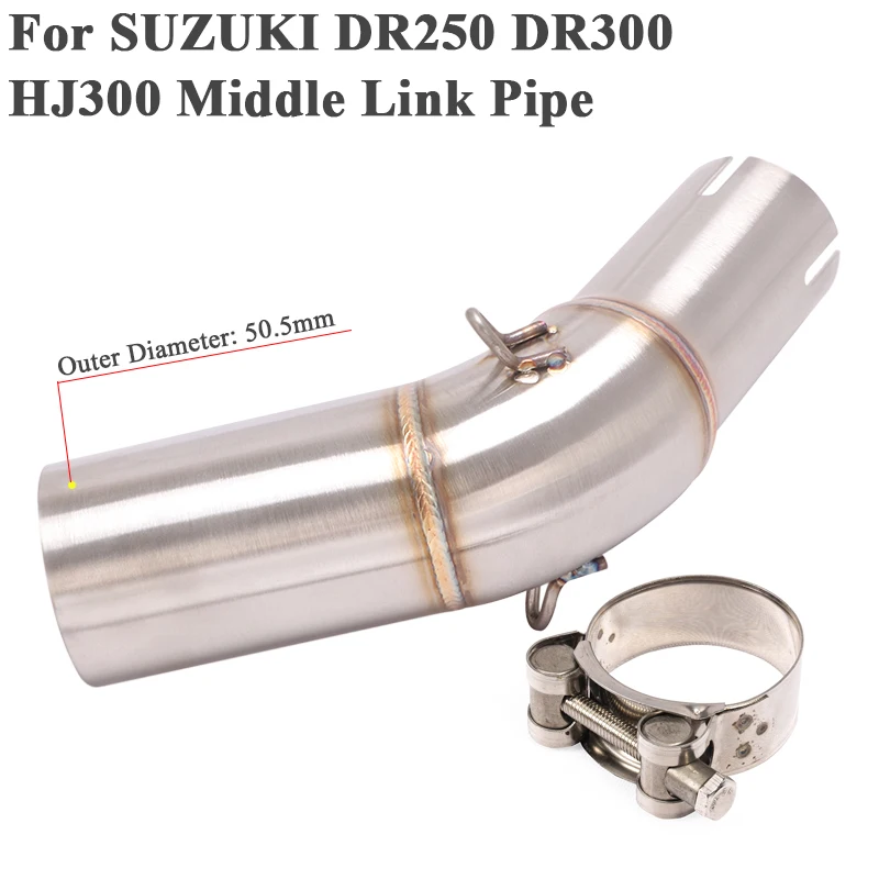 

Slip On For SUZUKI DR250 DR300 DR 300 HJ300 Motorcycle Exhaust Escape Modified Middle Tube Link Pipe Connection 51mm Muffler