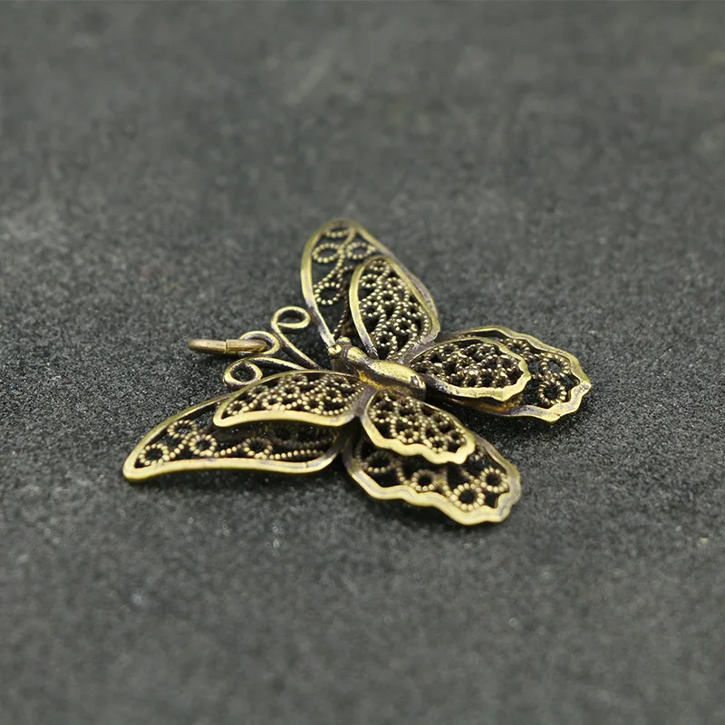 Винтажная Статуэтка-бабочка Статуэтка из чистой латуни шарм богатство амулет