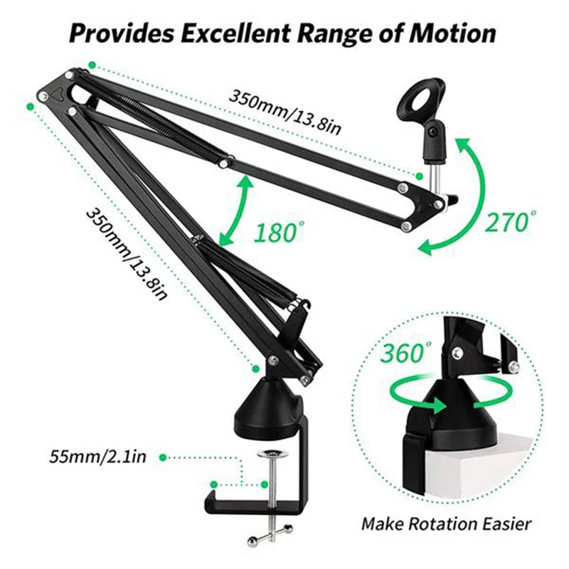 Microphone Arm Holder Adjustable Suspension Boom Scissors for Blue Snowball and Other Microphones | Электроника