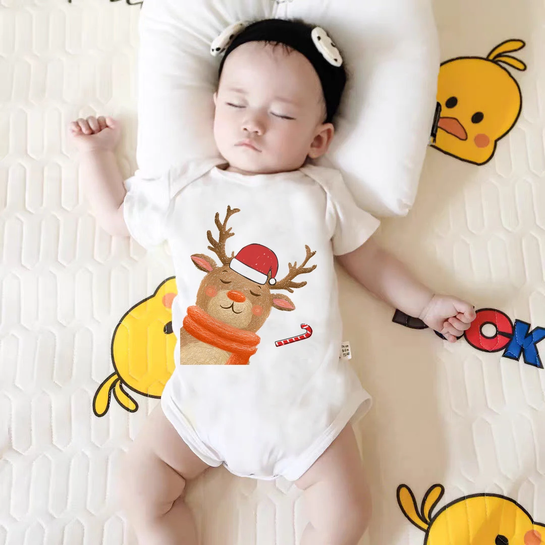 

Детский Рождественский боди с Санта-Клаусом, милая Новогодняя одежда для мальчиков и девочек, комбинезон, Детский костюм