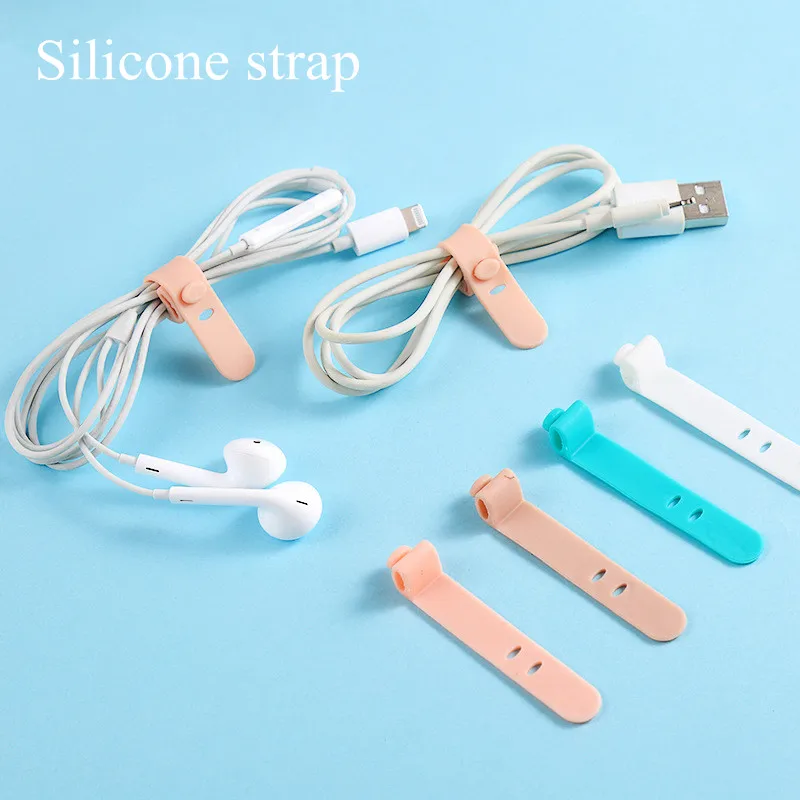 

4Pcs Universal Line Storage Clip Desk Organizer Winder Portable Earphone Data Cable Storage Buckle Organizer Household Items