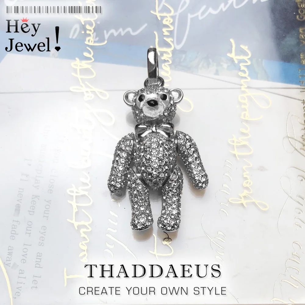 

Pendant Teddy Bear,2020 Spring New Fashion 925 Sterling Silver Jewelry Europe Bijoux Cute Accessories Gift For Woman Men