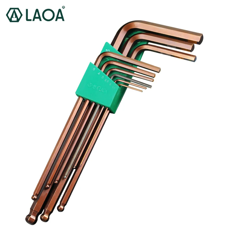 

LAOA 8/ 9PCS S2 Metric/British type Hex Wrench Set Ball Ended Alex Spanner Hexagonal Wrench Set