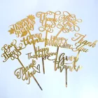 1,3 мм Новый акриловый Топпер для торта на День Благодарения золотой кленовый лист спасибо выпечка торт Топпер для торта на День Благодарения