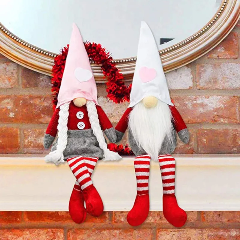 

Valentines Day Decorations Doll Gnome Plush Elf Doll Ornamnents Festival Holiday Table Figurines Household Decor Supplies #