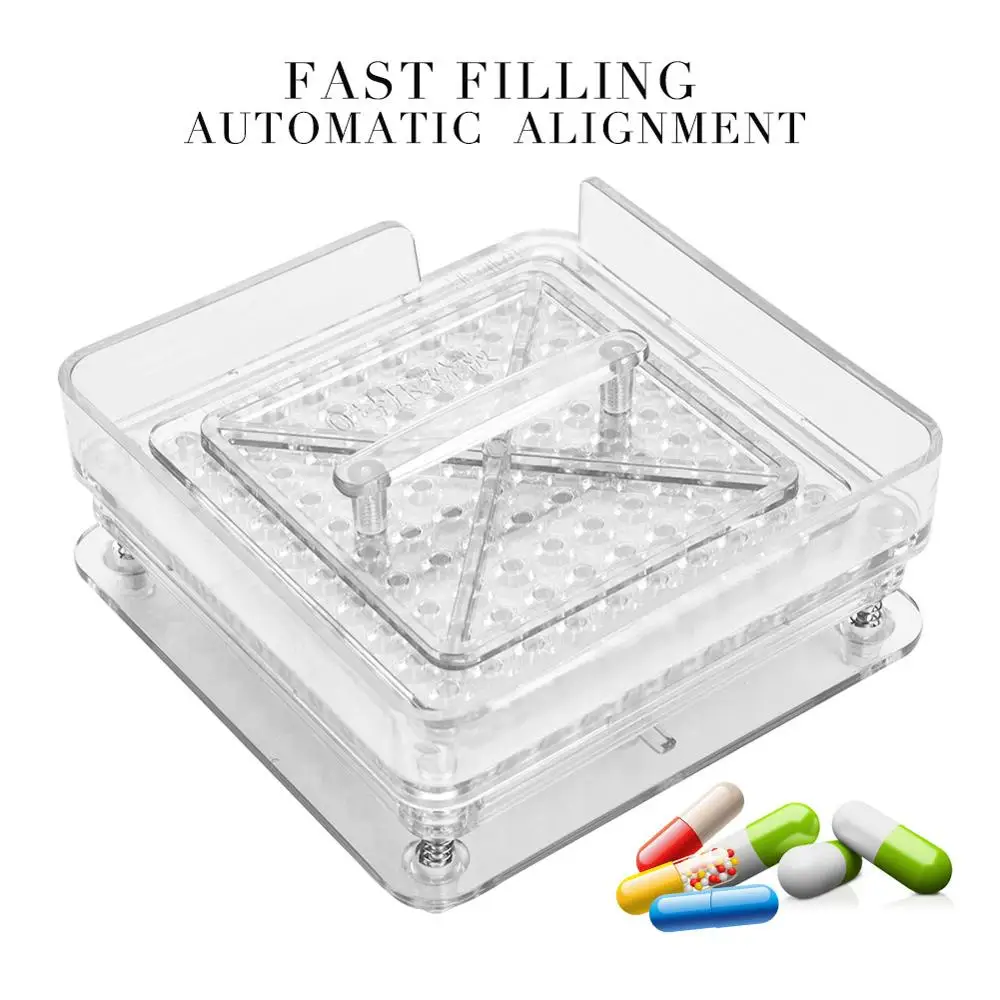 Прозрачные пустые капсульные тарелки с 100 отверстиями наполнитель ручная машина