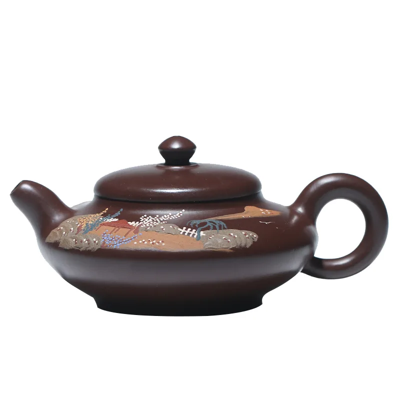 

Yixing Purple Clay Teapot Chinese Tea Set Enameled Pottery Kung Fu Zisha Teaset Teaware Colourful Mud Painted Ceramic Kettle