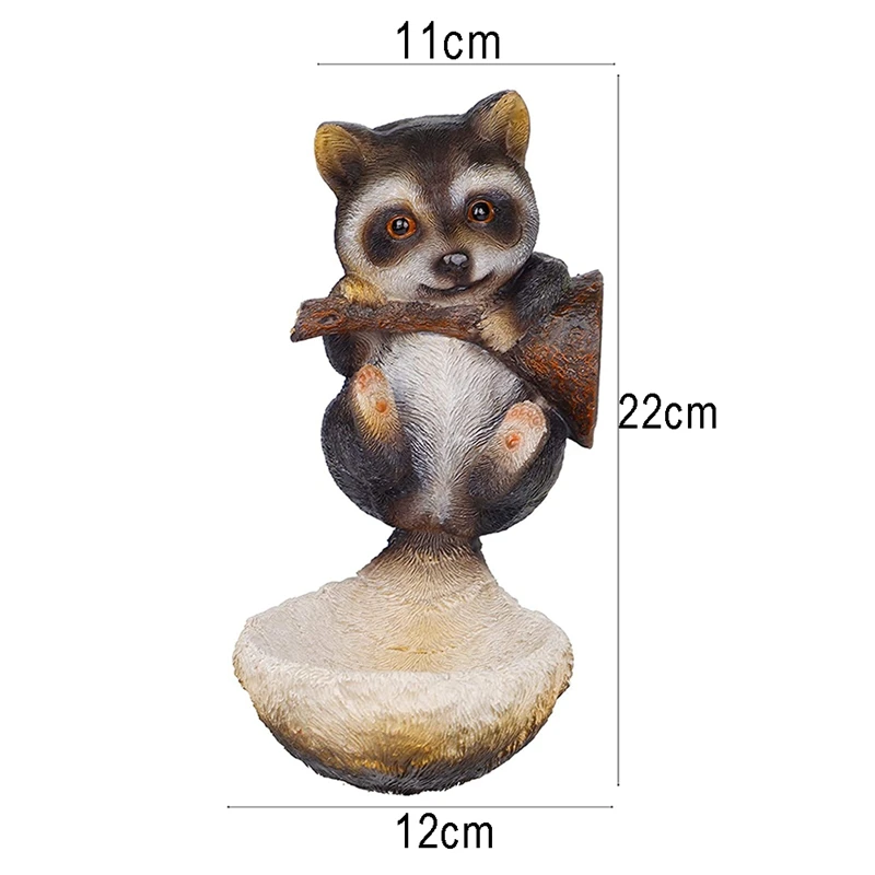 

Raccoon Bird Feeding Tree Decoration Outdoor Hanging Garden Statue Wild Seed Bird Feeding Tree Hugging Sculpture New