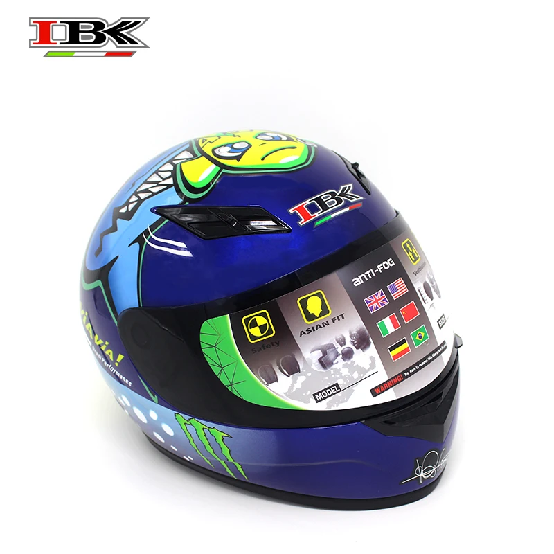 IBK анфас синий шлем мотоцикл унисекс Casco открытым лицом Прохладный Стиль летние