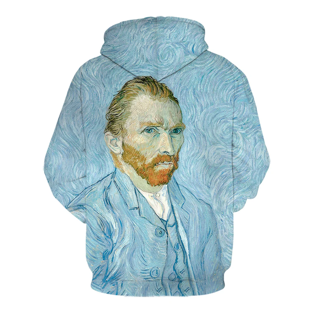 Ван Гог Картина маслом Звездная ночь 3D печать Толстовка оригинальная Ночная