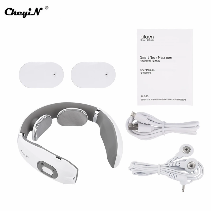 Многофункциональный Электрический массажер для шеи с электродами магнитный