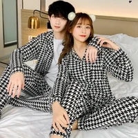 houndstooth pijama for men plaid spring summer sleepwear pajamas pyjamas set 3xl casual striped male homewear home clothes 2021