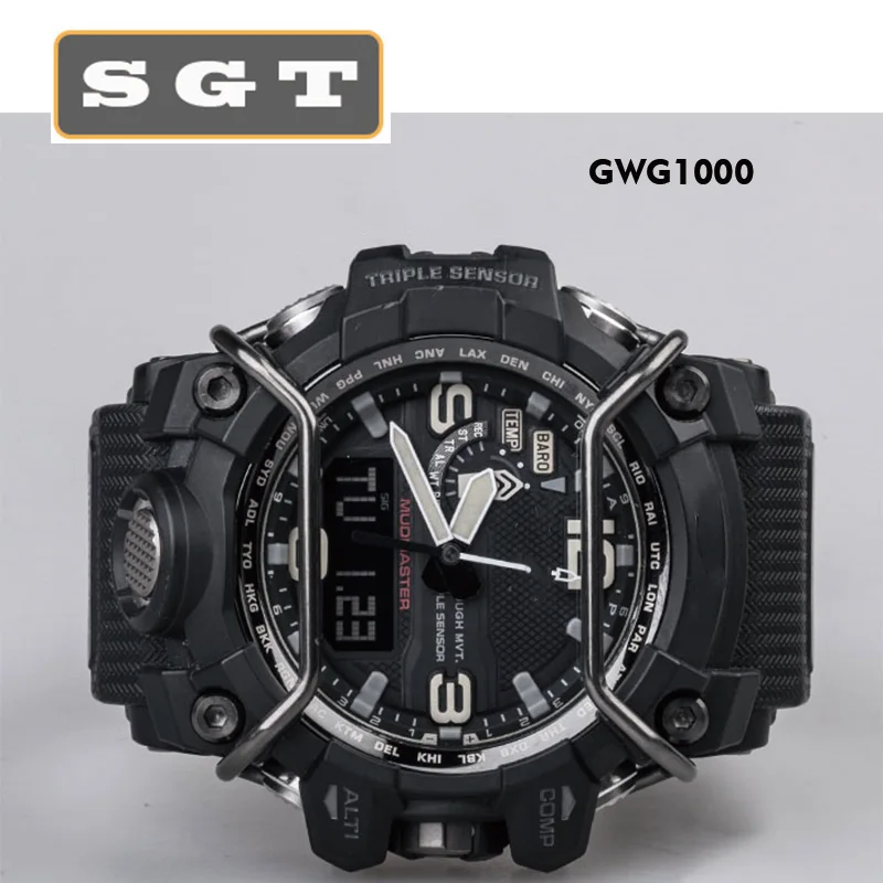 Часы бампер GWG1000 из нержавеющей стали аксессуары для часов черный синий
