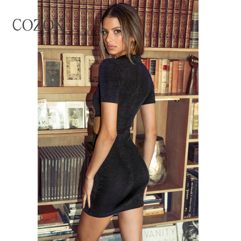 

green summer dresses for women High Street Above Knee Mini Turn-down Collar Sheath Solid Single Breasted Short Backless