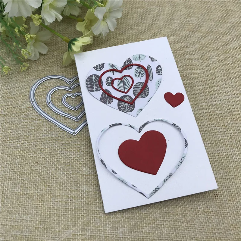 Кольцо в форме сердца металлические трафареты для резки сделай сам скрапбукинг