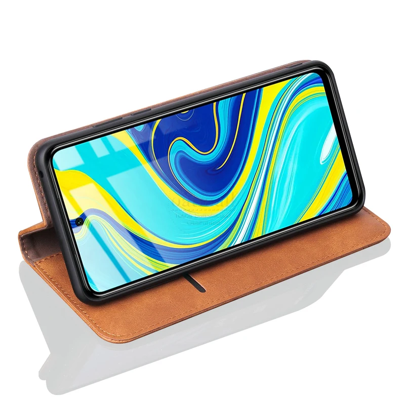 Роскошный тонкий кожаный флип-чехол в стиле ретро для Xiaomi Redmi Note 9 Pro / Max