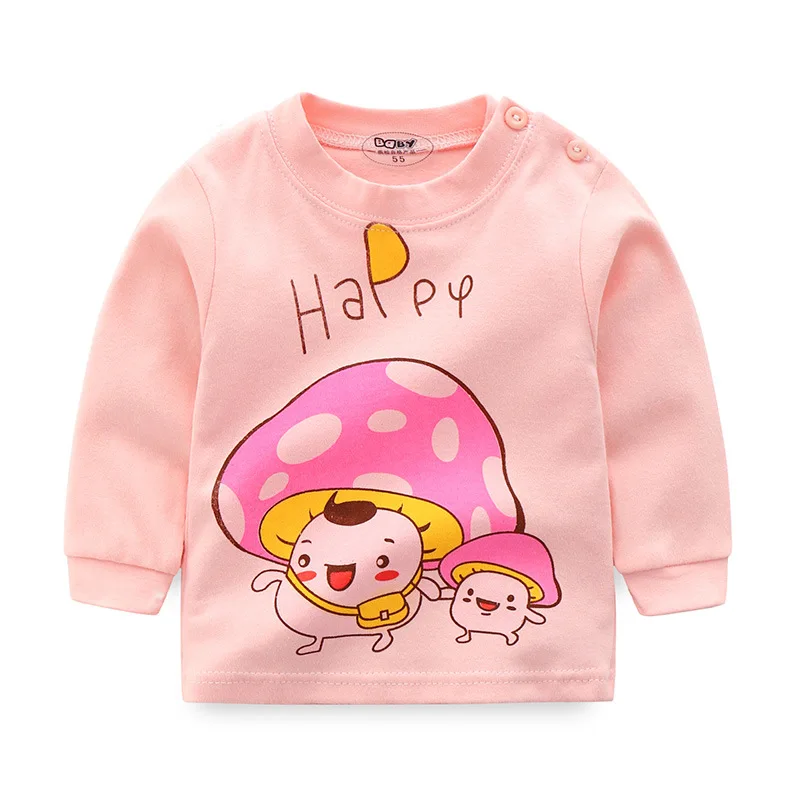 Mushroom Luna Blanco/Хлопковые футболки с длинными рукавами для маленьких девочек camisas bebes ninas, одежда для маленьких девочек рубашки для дня рождения с круглым вырезом, модный топ - Цвет: Mushroom