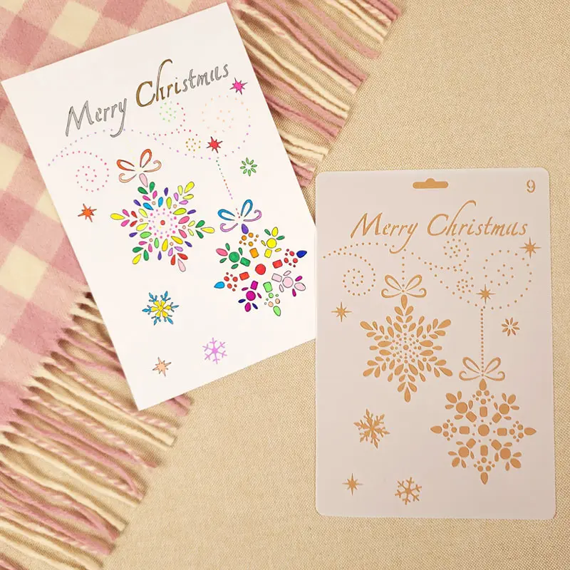 26*17 см с новым годом и Рождеством DIY слойные трафареты рисунок фотообои | Дом сад