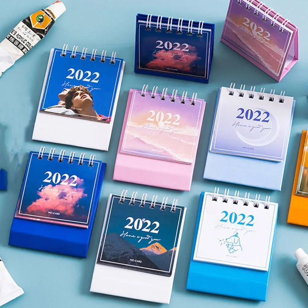 

2022 Planning Bureau Series Mini Desk Calendar Yearly Cute Daily Planner Scheduler Agenda Standing Table Organizer Cal H6y7