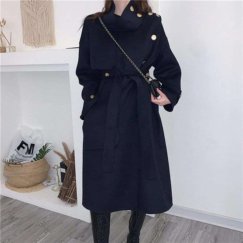 Весеннее Женское зимнее шерстяное пальто 2020 винтажная элегантная одежда OL