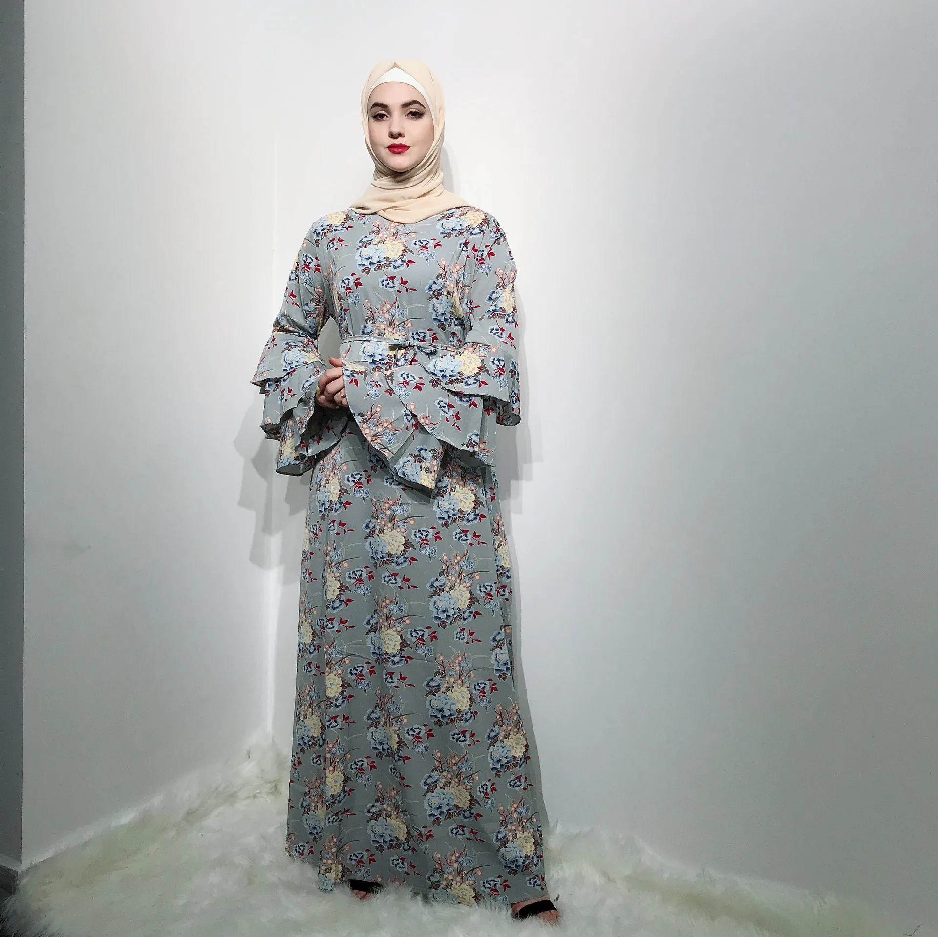 Новинка 2019 г. женская модная мусульманская юбка с длинным рукавом турецкое