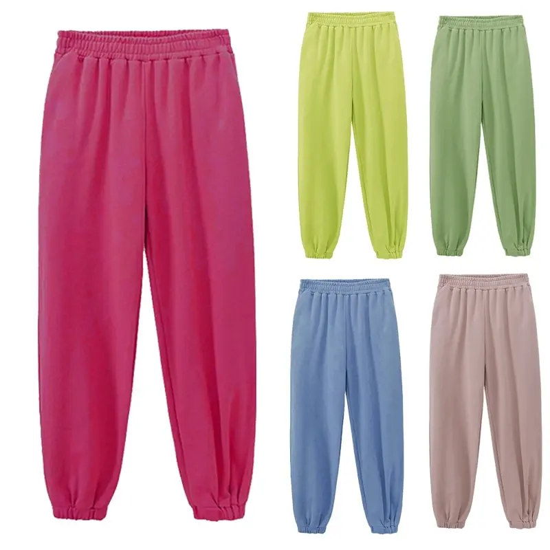 

Toppies 2021 Fitness White Sweatpants Women High Waist Pants Joggers Trousers Elastic Waist Loose Bottoms