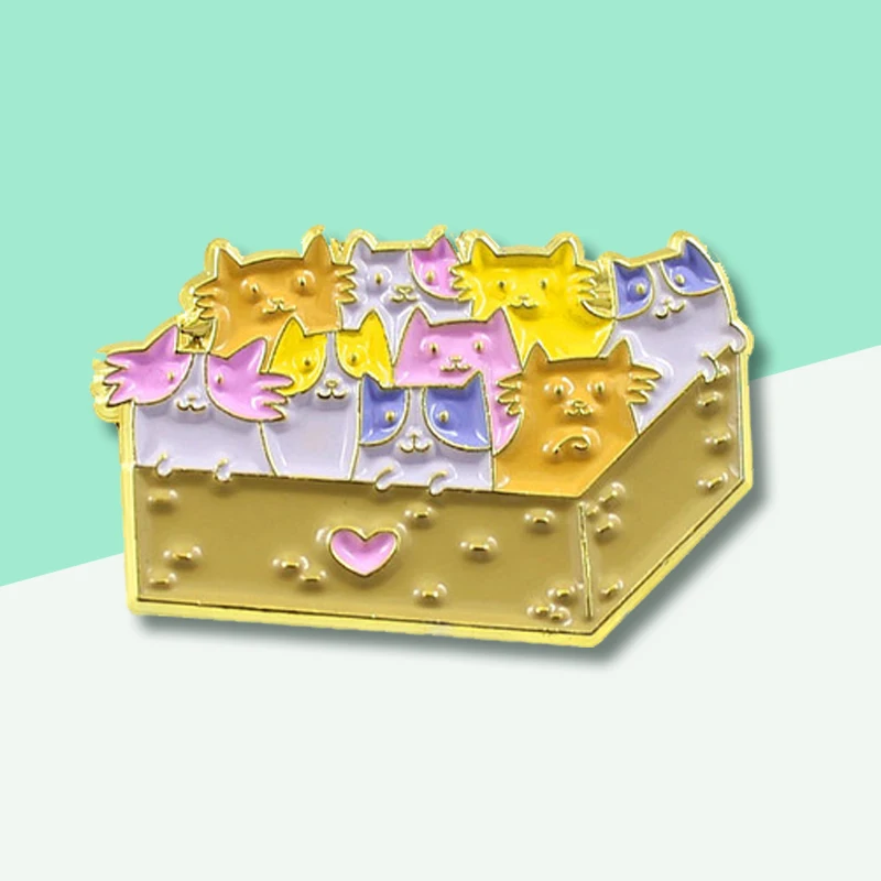 Симпатичная и романтичная эмалированная брошь с мультяшным рисунком цветная