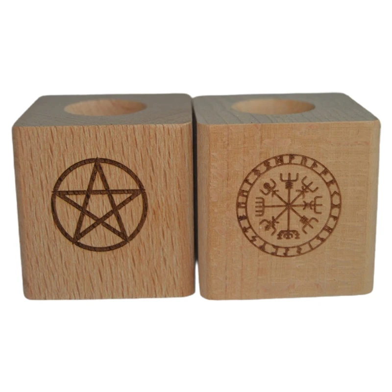 Новинка 2021 деревянный подсвечник алтарная свеча тройные руны Луны ритуальные