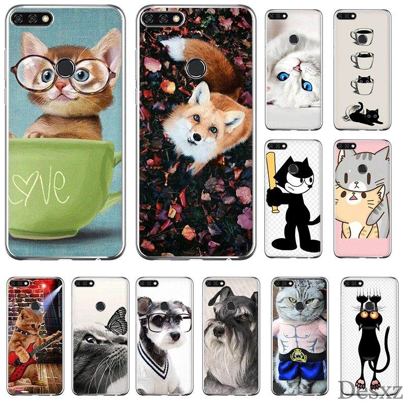 Женский чехол для Huawei P30 P20 P10 P8 P9 Lite Pro P Smart Z Plus из ТПУ с милым котом|Бамперы| |