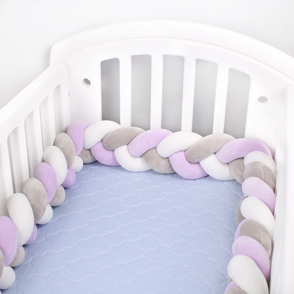 200 см/300 см детская кровать бампер узел длинные вязаные вручную плетеная плюшевая