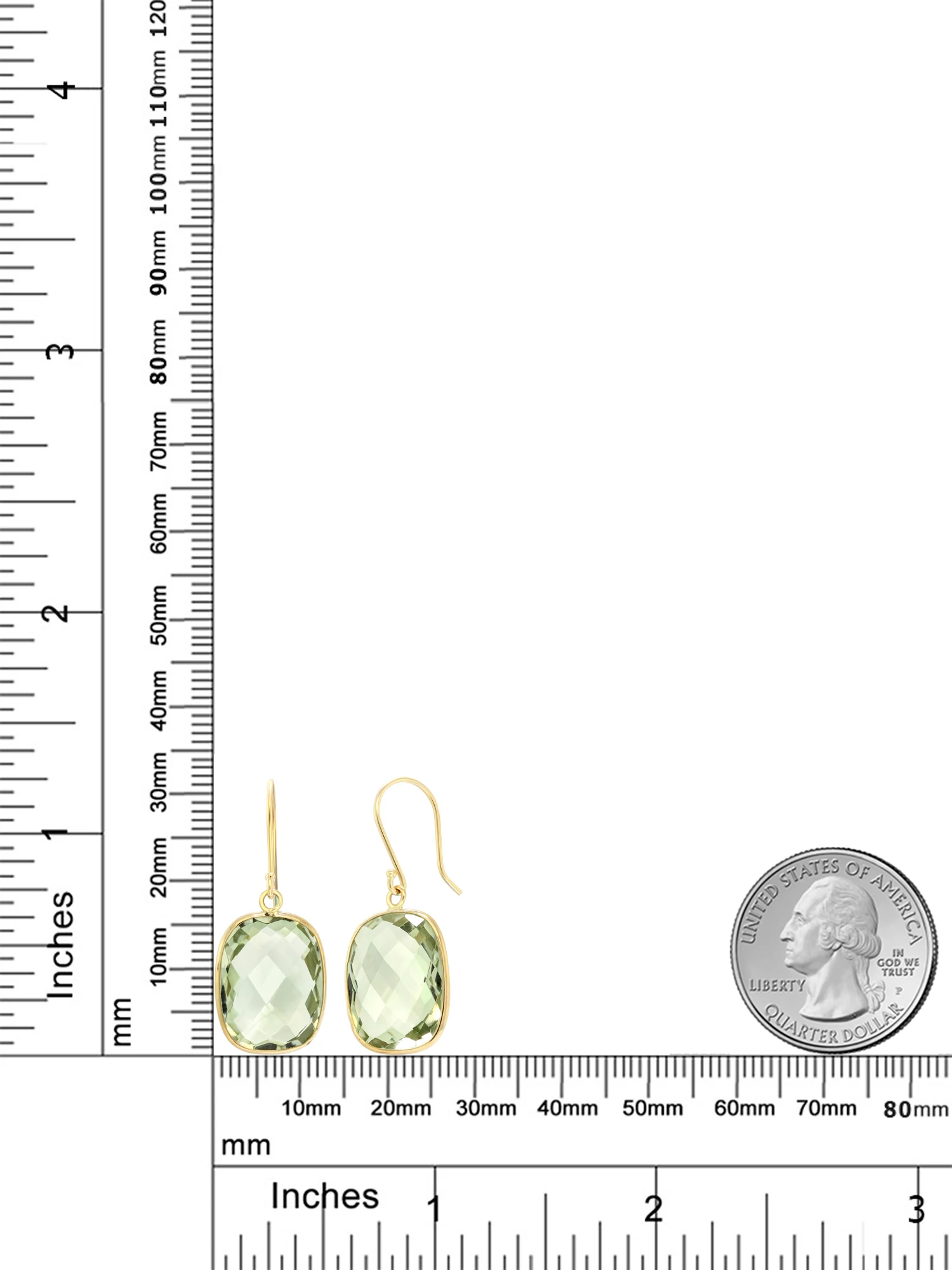 GemStoneKing 18 00 Ct подушка шахматная доска с натуральным зеленым аметистом 14K желтое