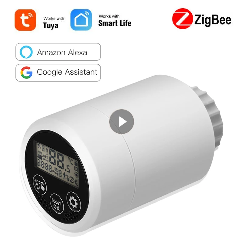 

Умный привод радиатора TRV Tuya ZigBee 3,0, термостат, программируемый клапан радиатора, регулятор температуры, голосовое управление, Alexa