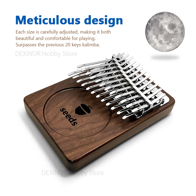 Seeds Kalimba 24Key 2layer Thumb Piano Black Walnut Keyboard Mbira Columbus With Case Musical Instruments Music Box Give Gift