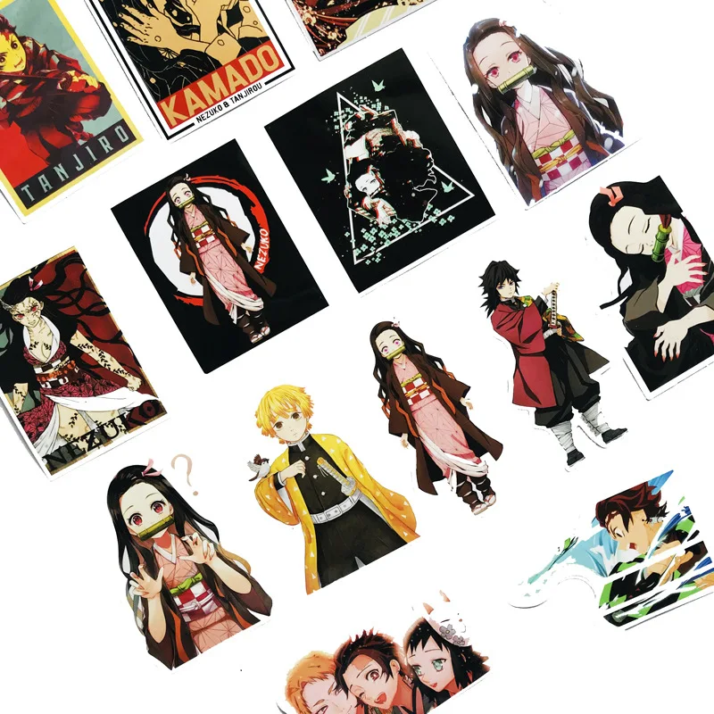 50 шт./упак. демон убийца Kimetsu без Yaiba Стикеры ПВХ Водонепроницаемый DIY гитары автомобильные наклейки с персонажами из мультфильмов