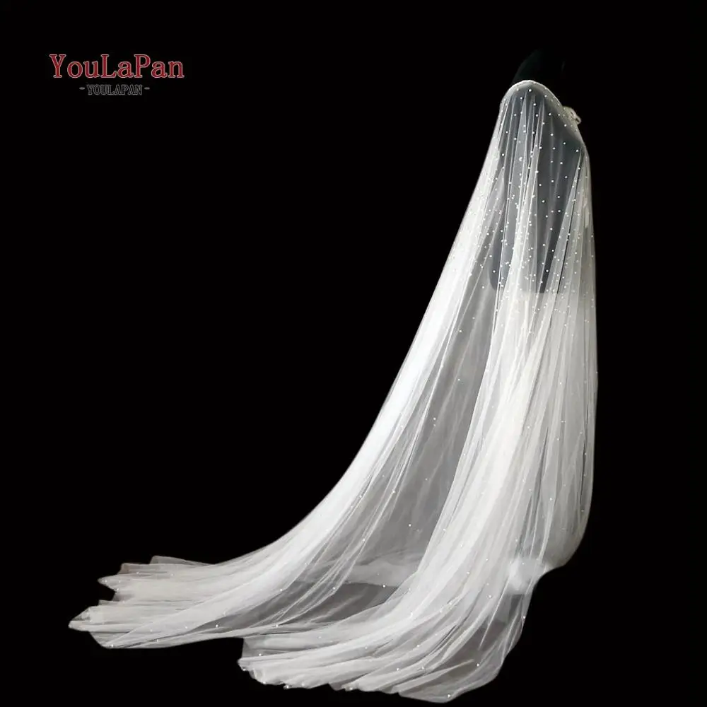

YouLaPan G17 Elegant Bridal Shawl 3m Length Tulle Wedding Wrap Custom made Bridal Bolero Wedding Shawl Ladies White Lace Bolero