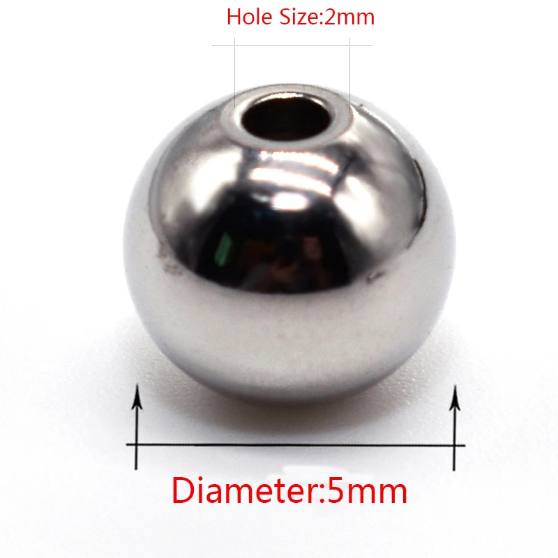 

100pcs/lot Stainless Steel Diameter 3 4 5 6mm Round Ball Beads European Spacer Charm Beads for Bracelet DIY Jewelry Making